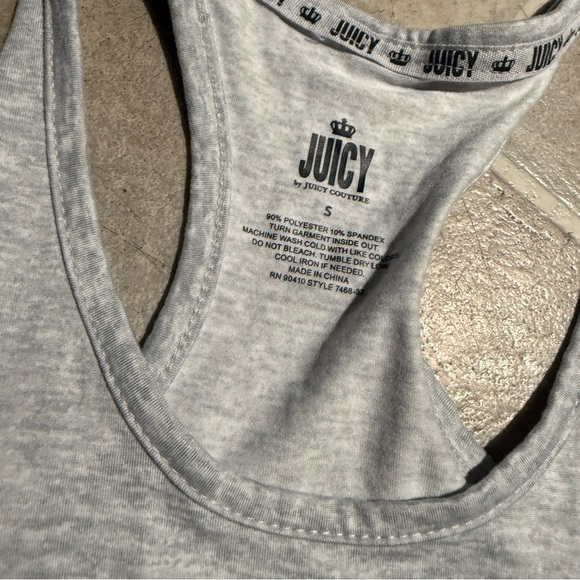 3/$25 Juicy Couture Womens Gray Tank Top small s front Logo sleeveless light aD - Picture 3 of 4